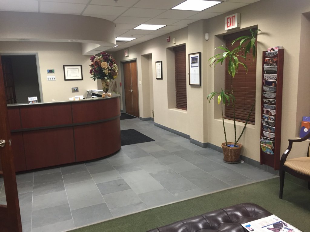 Reception desk and several treatment rooms